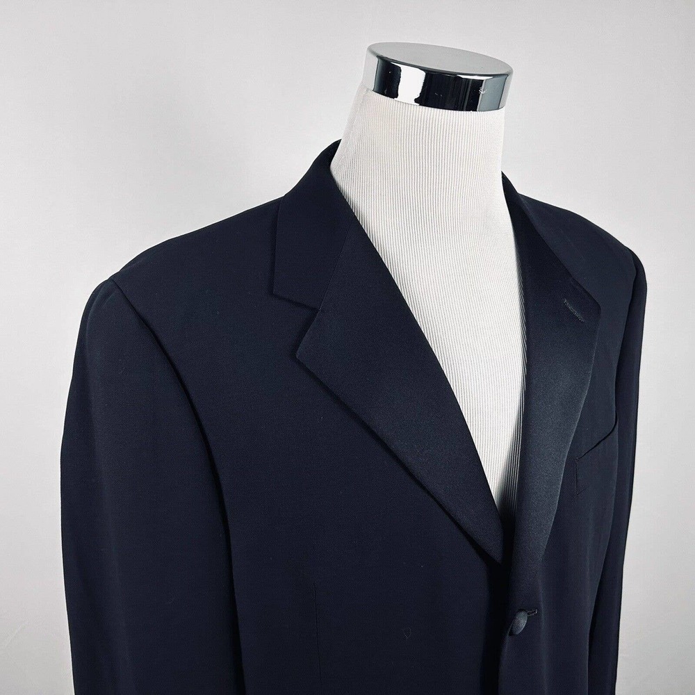 Vestimenta 44L Tuxedo Jacket Black 100% Wool Three Button Lined Made in Italy